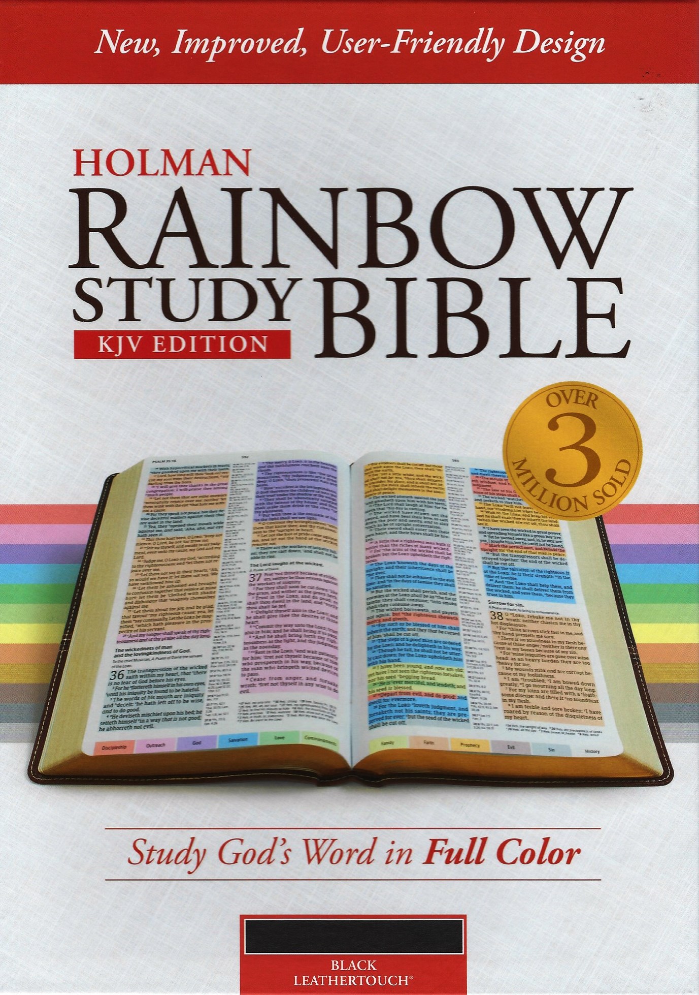 KJV HOLMAN RAINBOW STUDY BIBLE Black Leathertouch